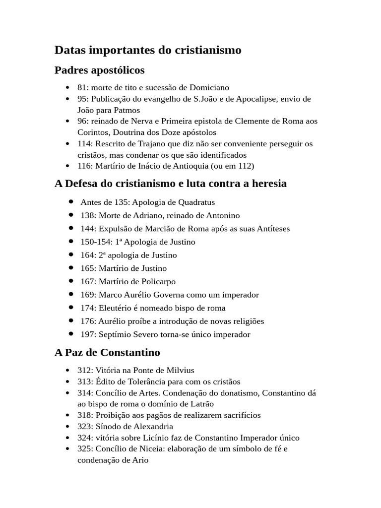Cronologia do Cristianismo Antigo | PDF
