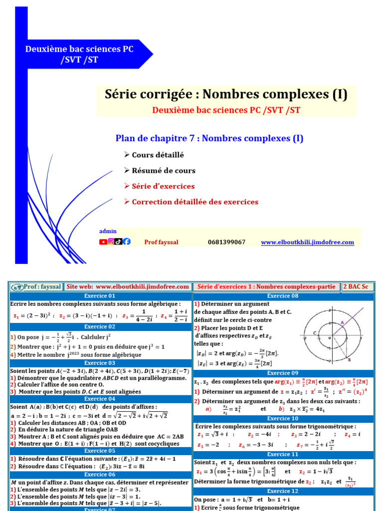 Exercices sur les Nombres Complexes | PDF | Nombre complexe | Triangle