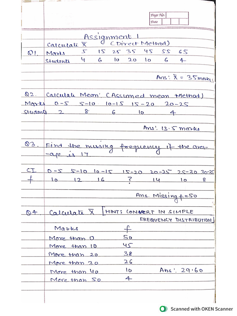 Assignment 1 Topic - Mean | PDF
