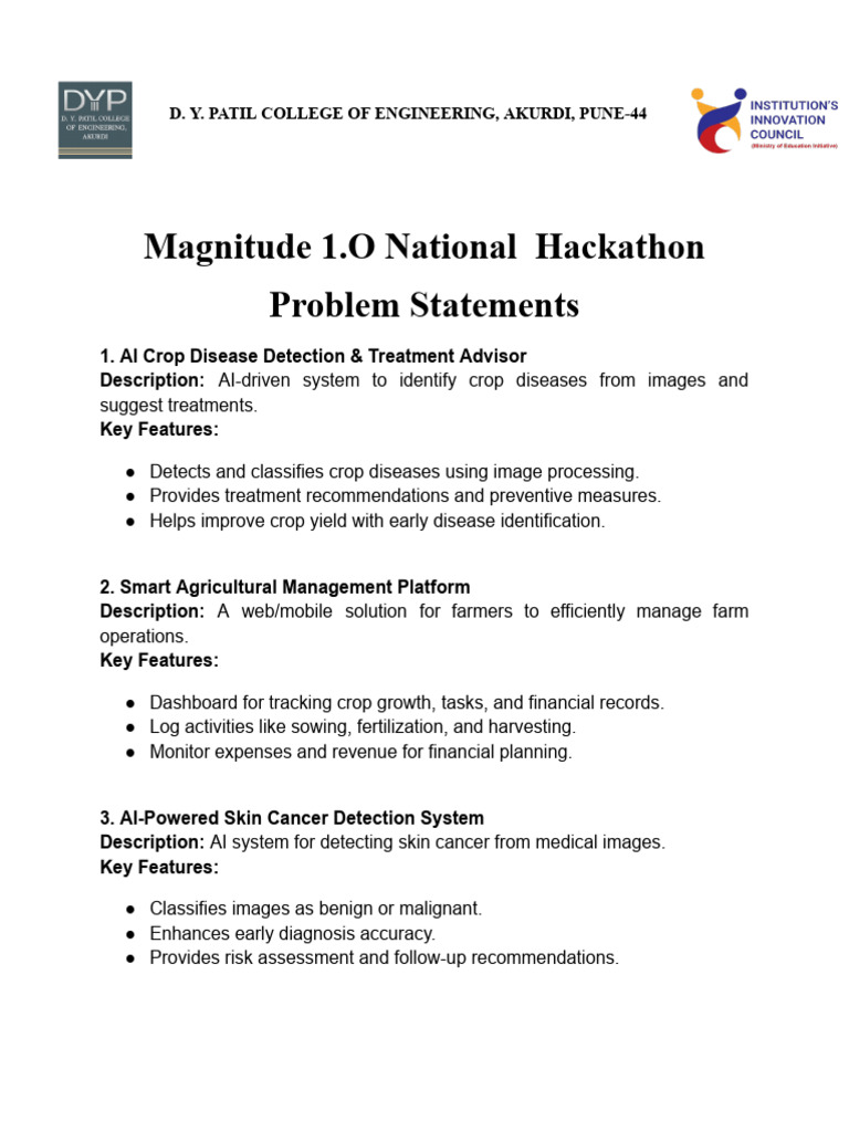 Final Magnitude Hackathon Problem Statements | PDF | Artificial ...