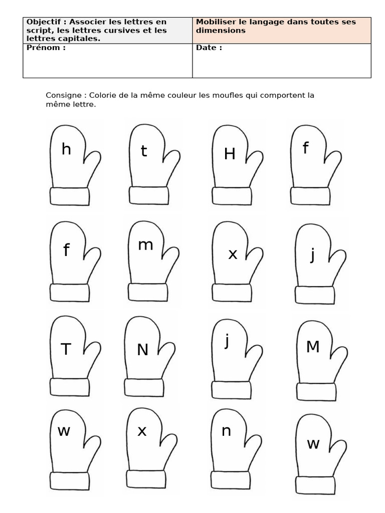 Lettres en script et capitales | PDF