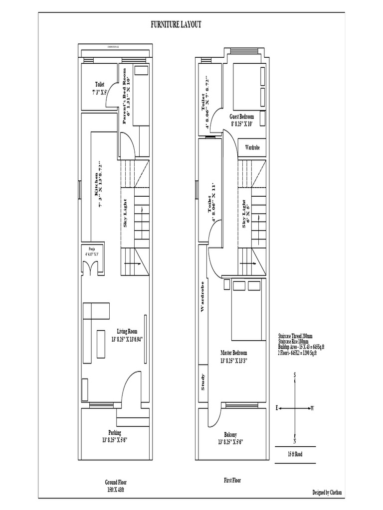 Detailed Floor Plan with Dimensions | PDF | Bedroom | Room