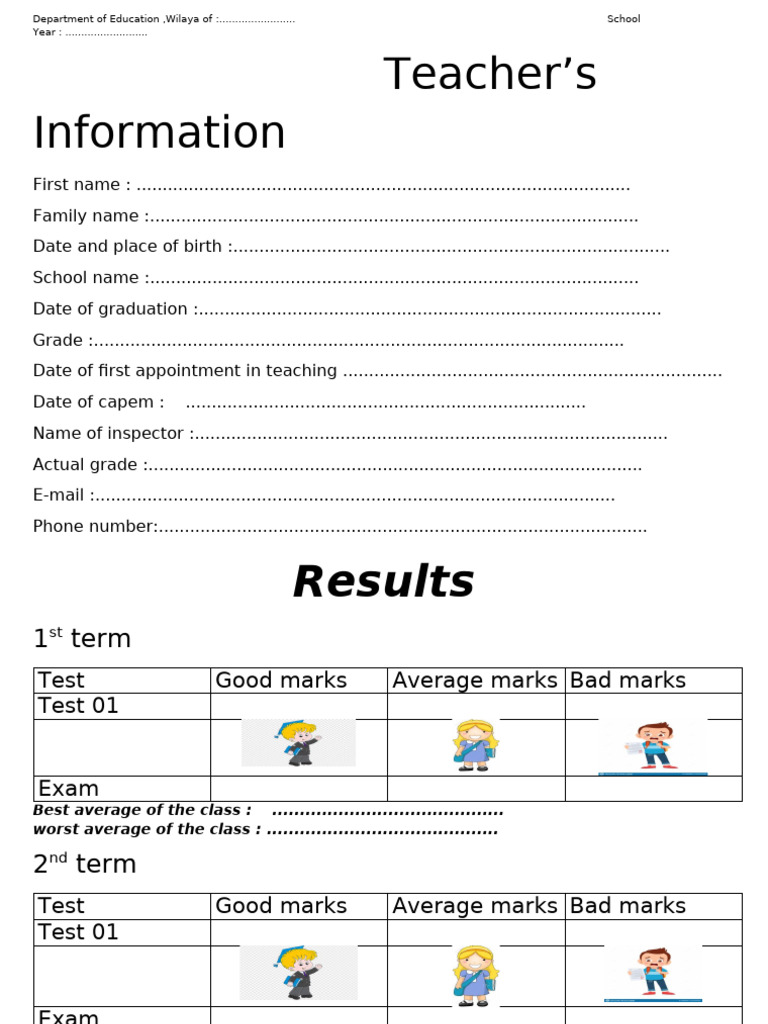 Teacher Performance Report Template | PDF