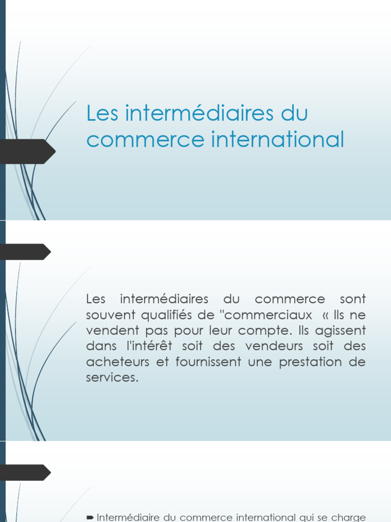 Intermédiaires du commerce international | PDF | Logistique | Transport