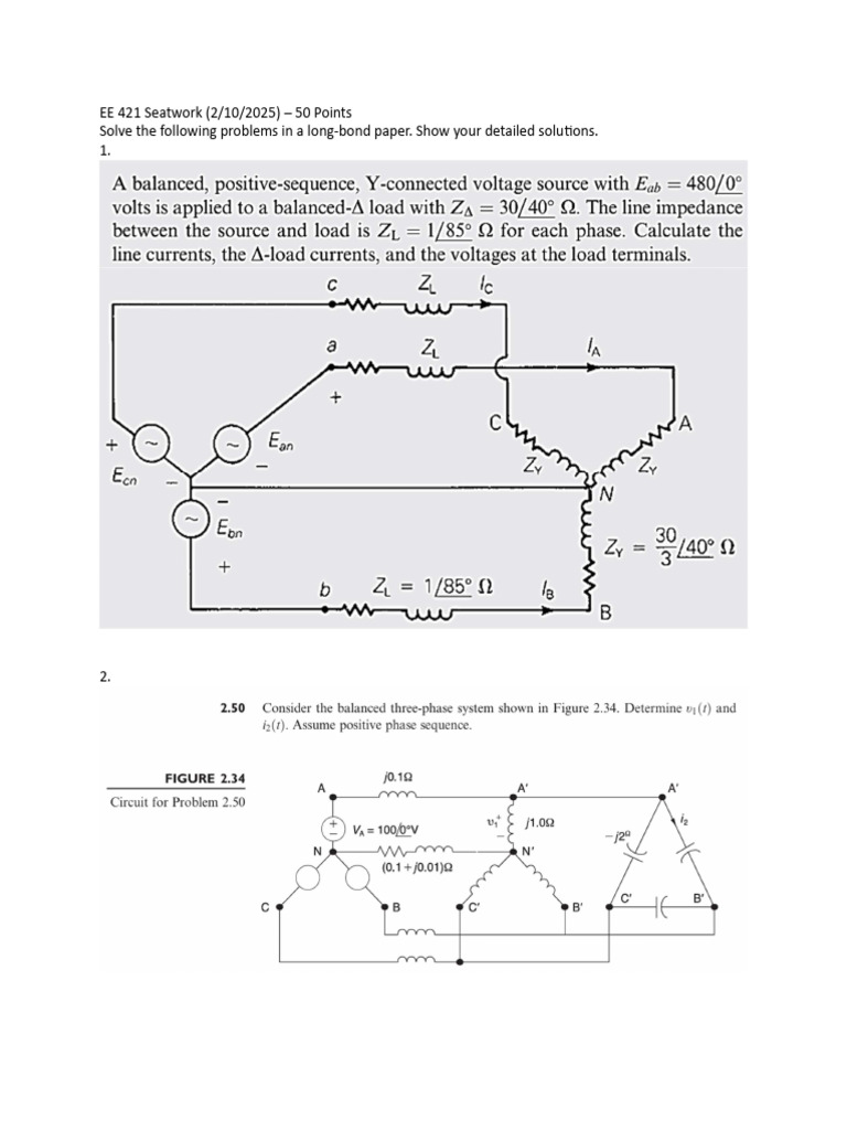 EE 421 Seatwork Assignment Details | PDF