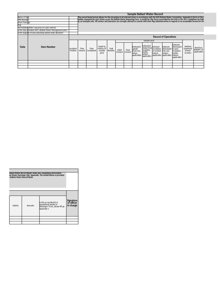 Ballast Water Record Keeping Guide | PDF | Water