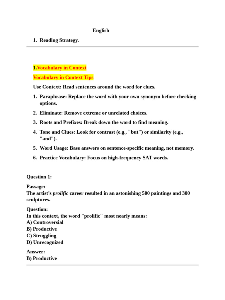 Sat Reading All Pdf Artificial Intelligence Intelligence Ai
