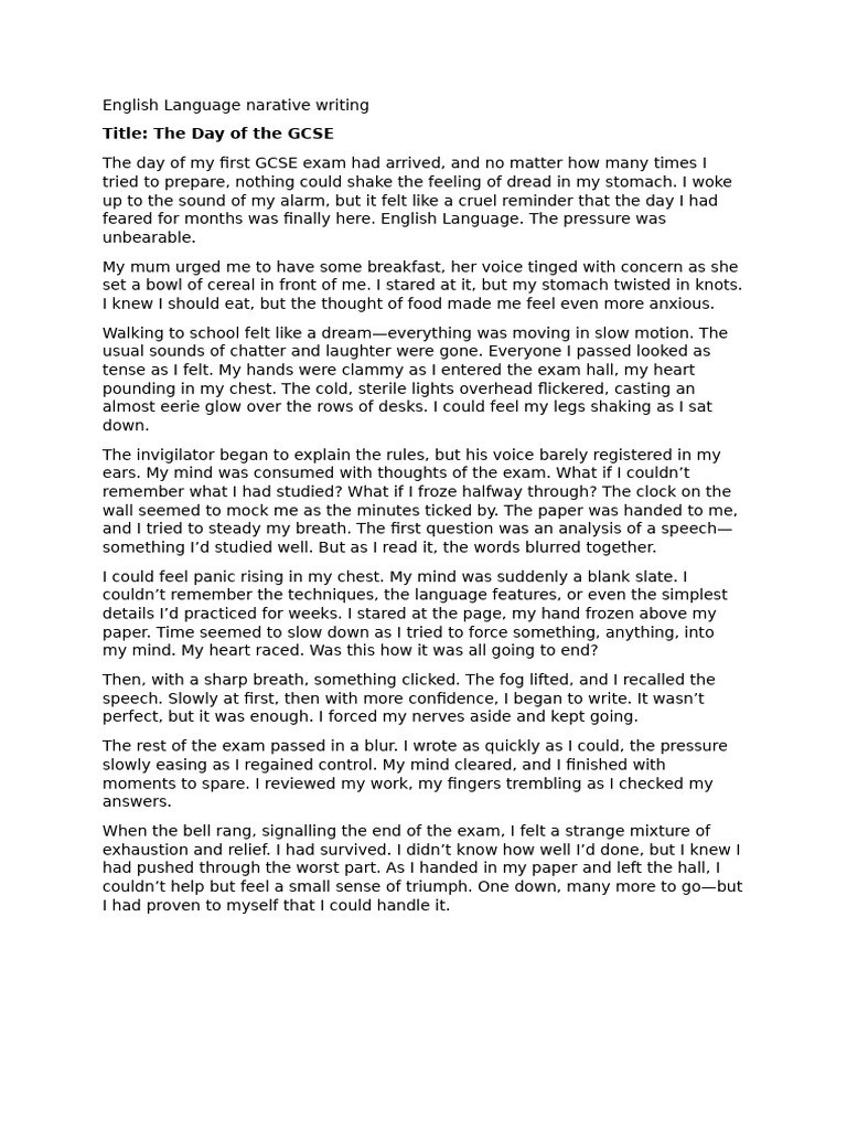English Language Narative Writing | PDF