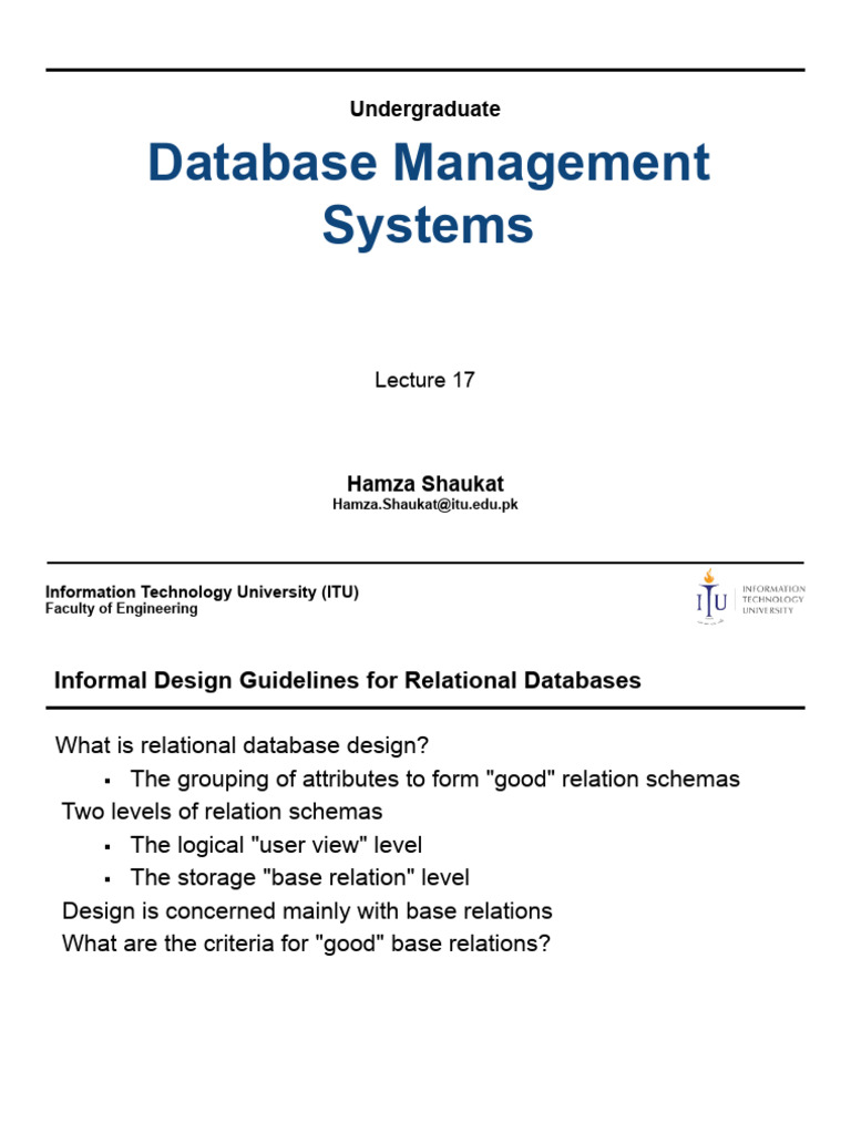 Relational Database Design Guidelines | PDF | Relational Model ...