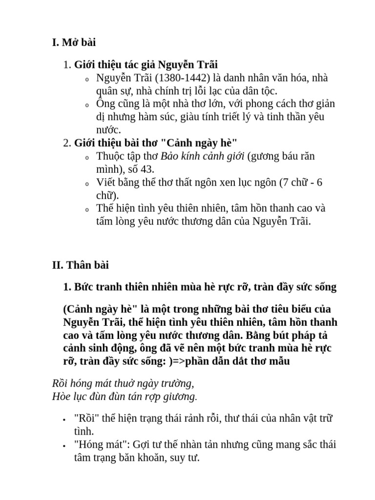 Dàn Bài | PDF