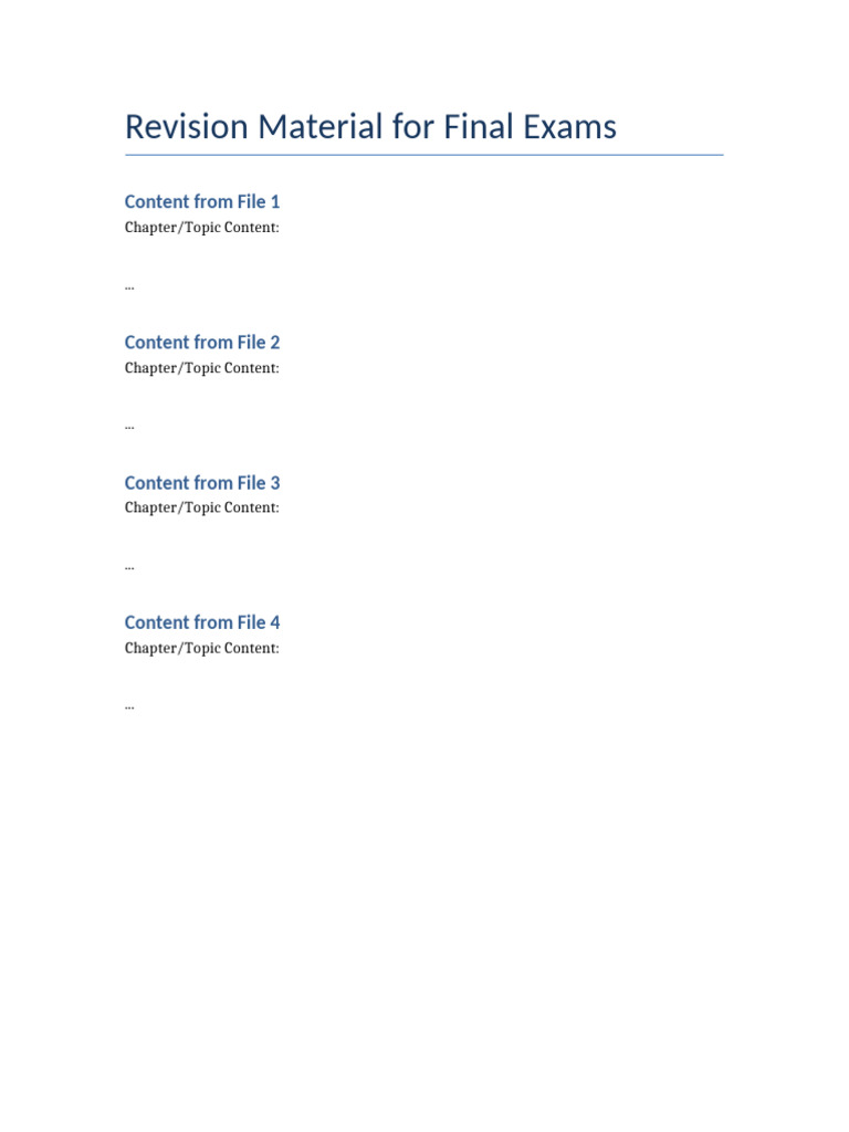 Final Exam Revision Guide | PDF