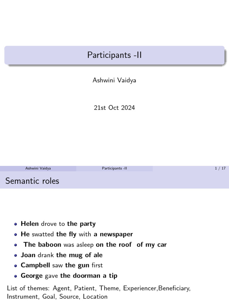 participantsII | PDF | Semantics | Semantic Units