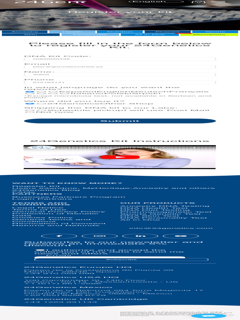 Register Your 24Genetics Kit Now | PDF | Genetics | Life Sciences