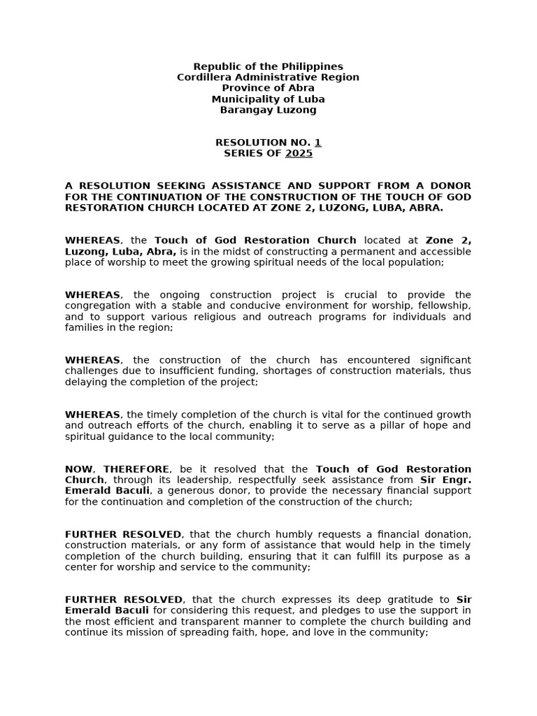 Resolution No 1._TOGRC | PDF