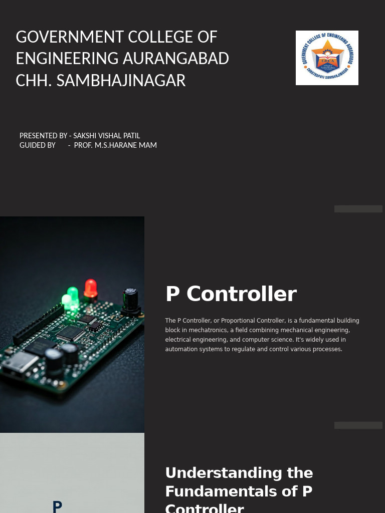 Fundamentals of P Controller in Mechatronics | PDF | Control Theory ...