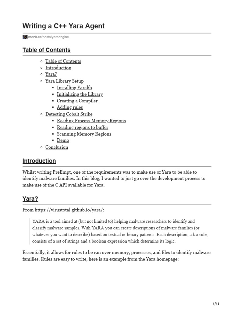 2022-02-22 - Writing A C Yara Agent | PDF | Programming Paradigms ...