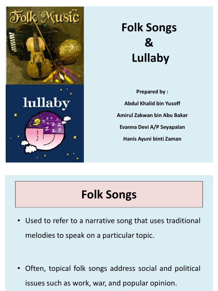 Folk Songs & Lullaby PDF Entertainment (General) Poetry