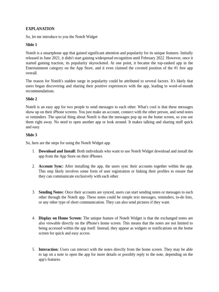 NoteIt Widget: Top iPhone Messaging App | PDF | Mobile App | I Phone