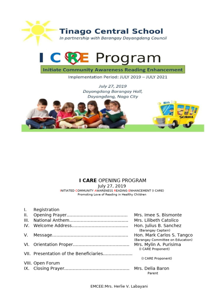 I Care Opening Program | PDF