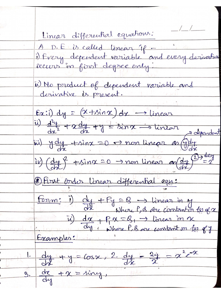 Linear D.E | PDF