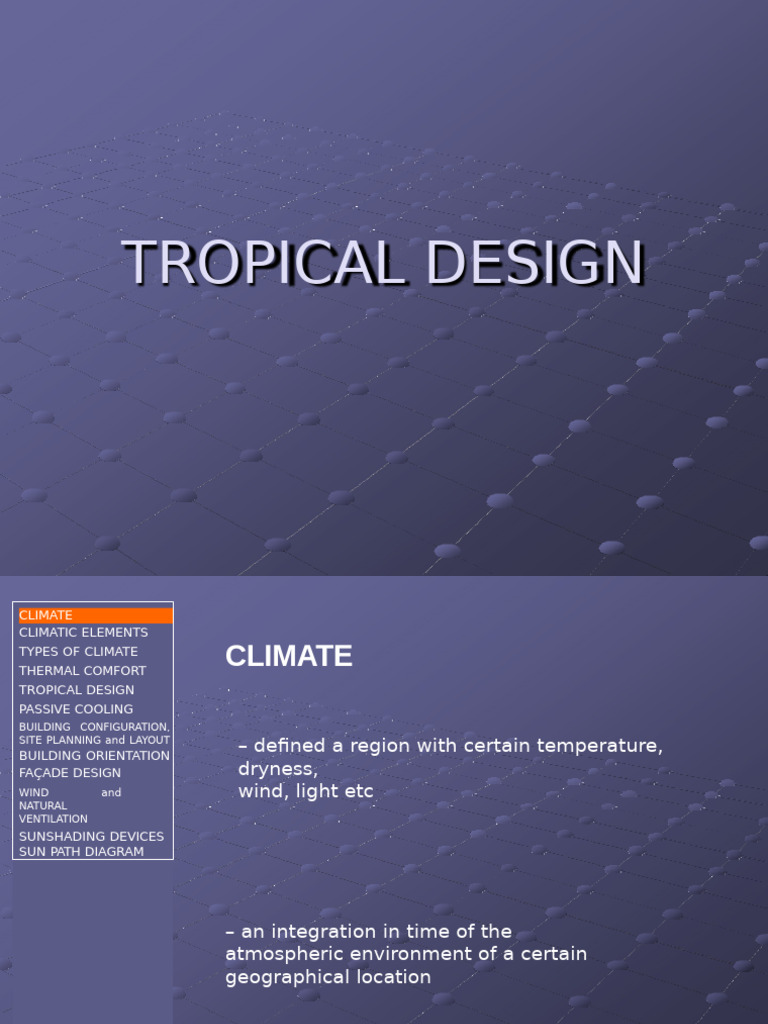 Tropical Design for Climate Adaptation | PDF | Humidity | Wound