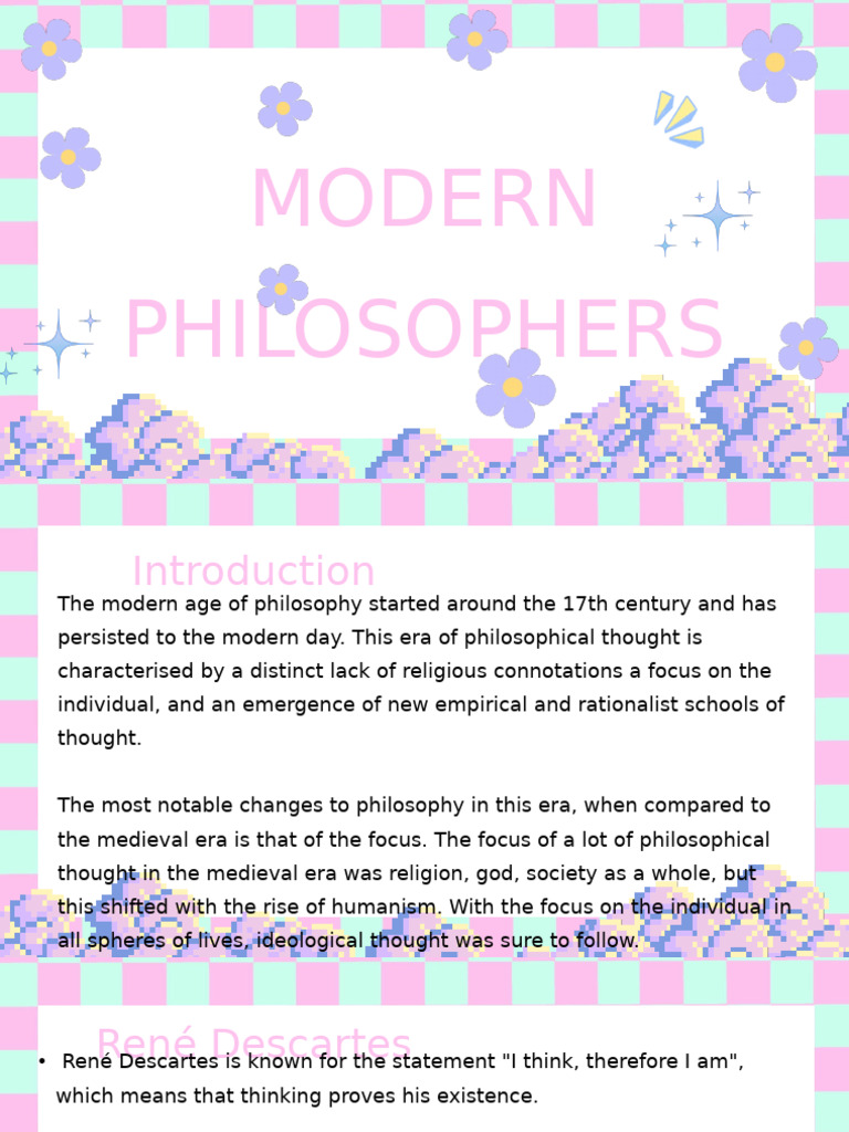 Modern Philosophers - Immanuel Kant, René Descartes, Karl Marx | PDF ...