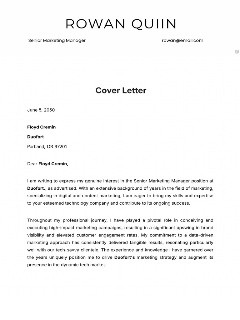 Cover Letter Template | PDF