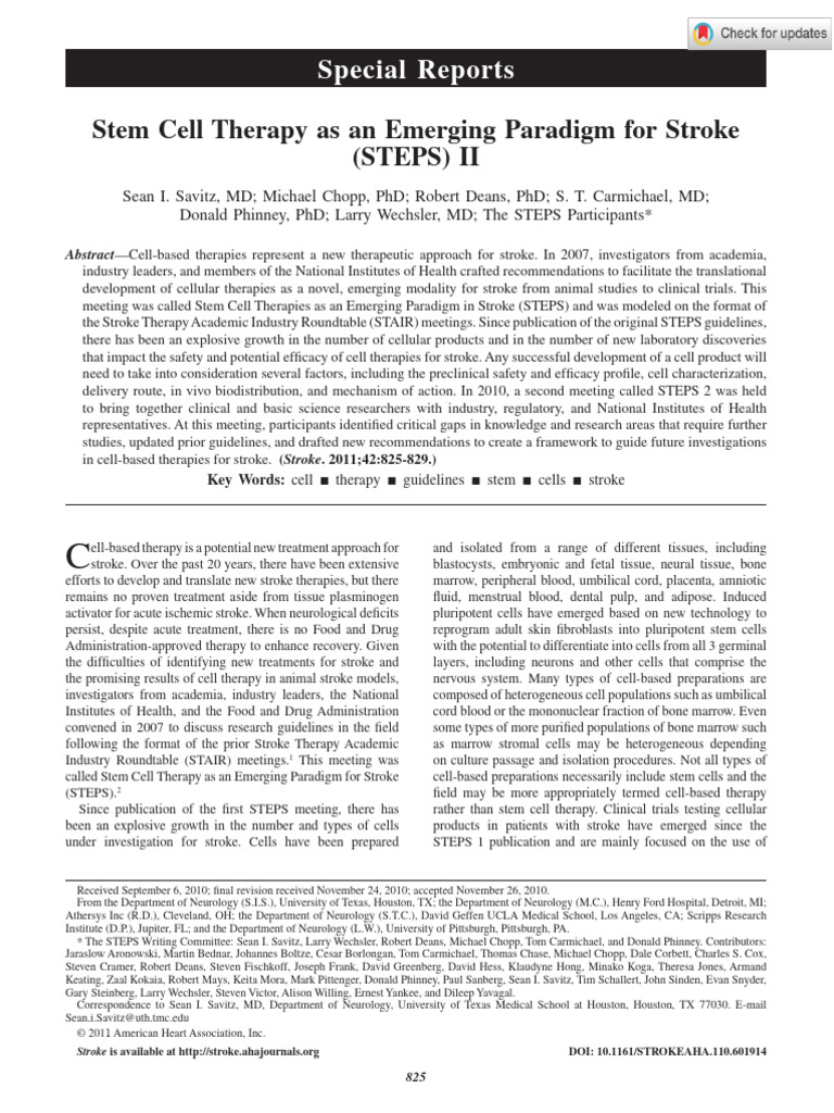 Special Repprts | PDF | Stem Cell | Stroke