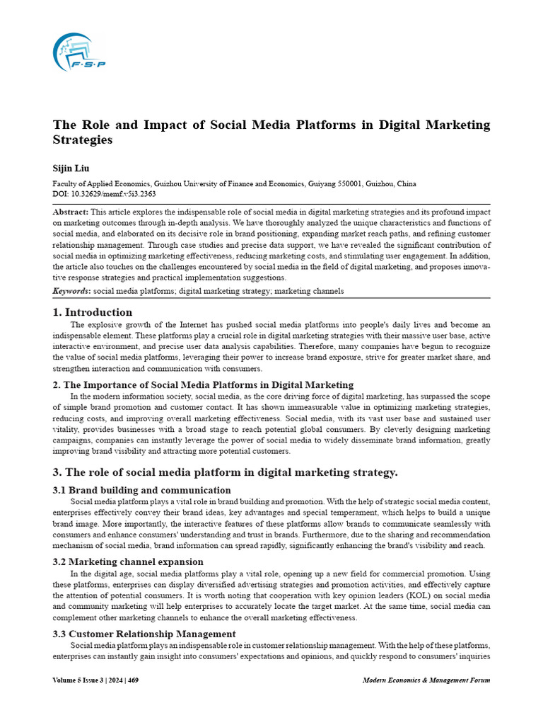 Social Media's Impact on Digital Marketing | PDF | Digital Marketing ...