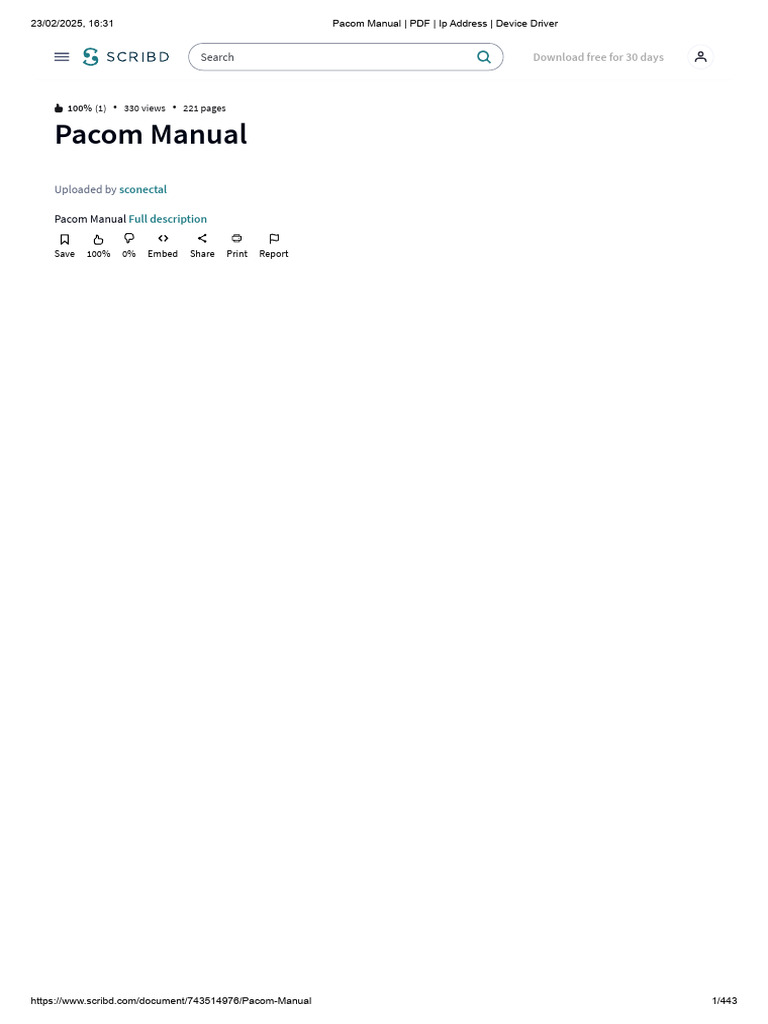 Pacom Manual: IP Address & Driver Guide | PDF | Technical Communication ...