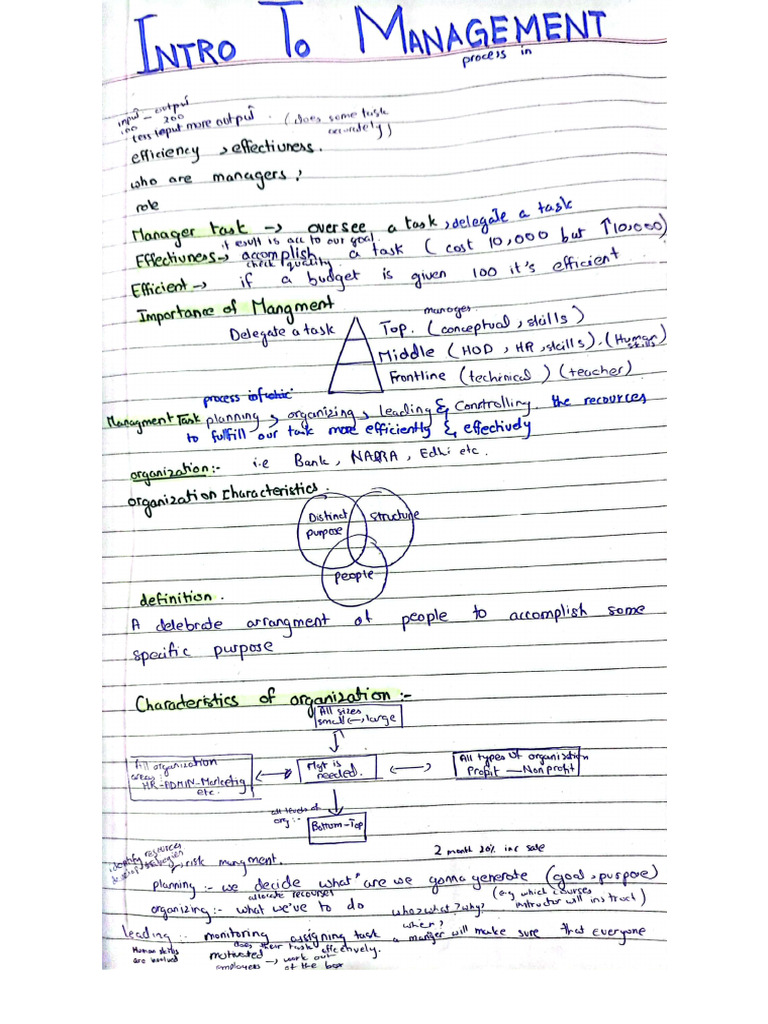 Management Notes | PDF