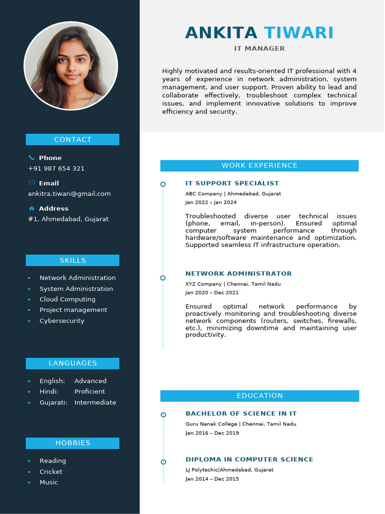 Modern-Resume-Template | PDF | Computer Network | Computer Engineering