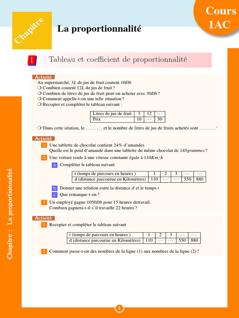 Cours sur la Proportionnalité en Mathématiques | PDF | Mathématiques