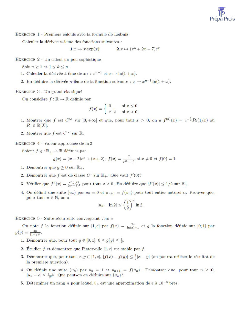Dérivabilité | PDF