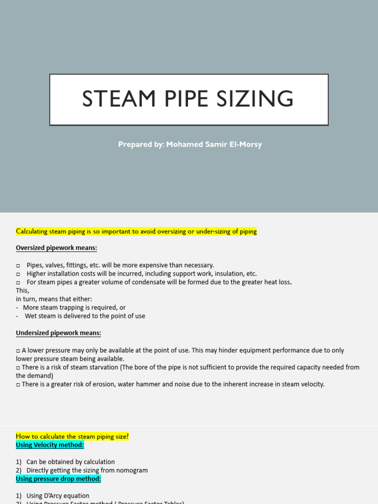 Steam Pipe Sizing Guidelines | PDF | Steam | Boiler