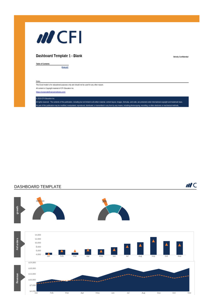 Dashboard Template 1 Blank PDF
