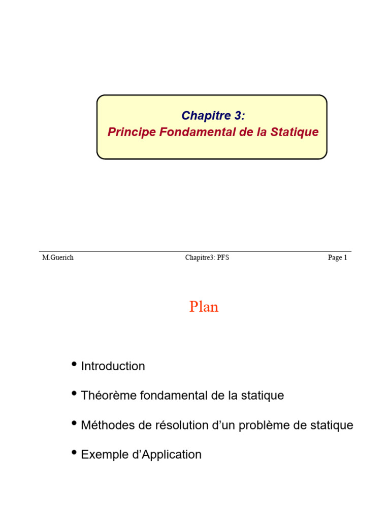 Principe Fondamental de la Statique | PDF | Physique appliquée et ...