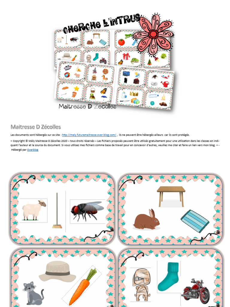 Trouver l'intrus en maternelle | PDF