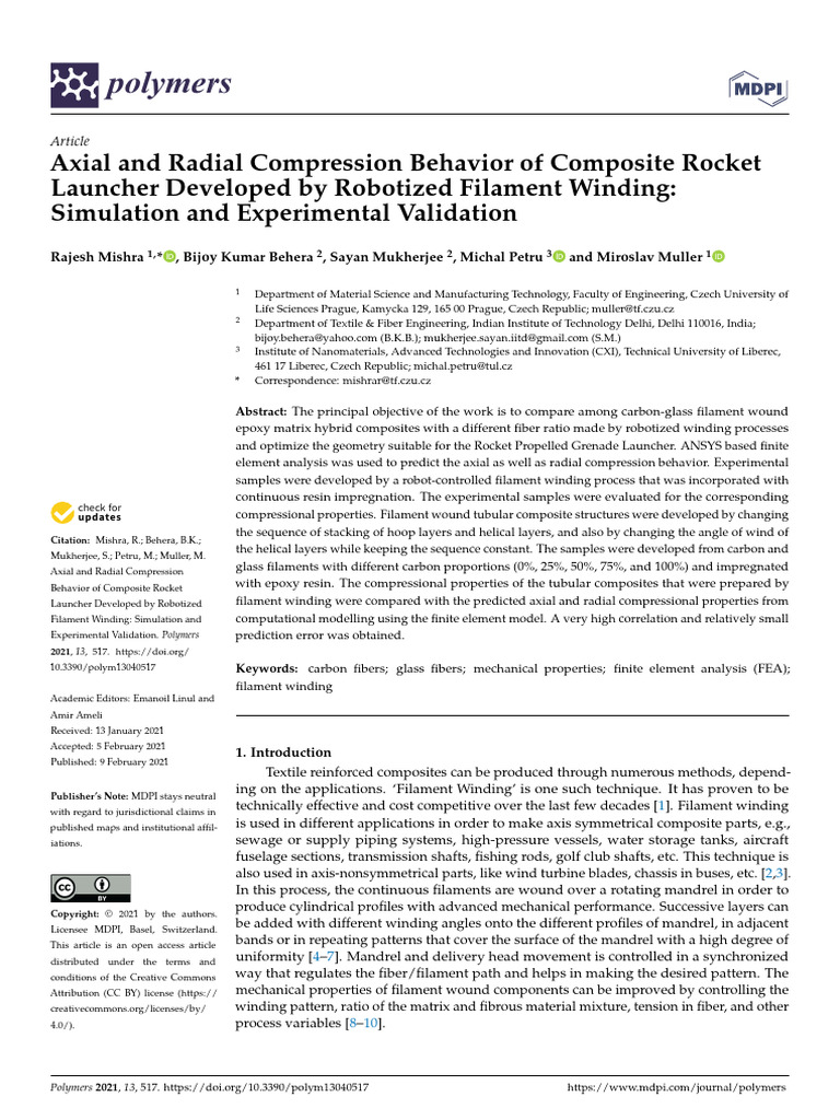Polymers 13 00517 v2 | PDF | Composite Material | Young's Modulus