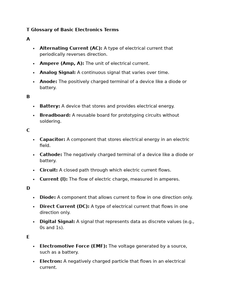 Terminology | PDF | Electric Current | Voltage