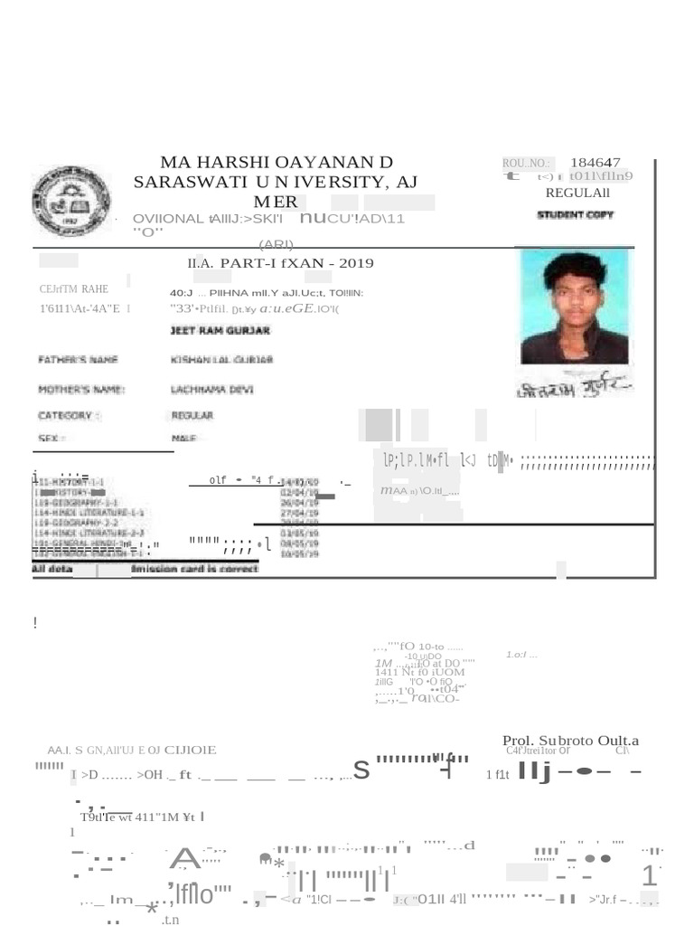 MA Harshi Dayanand University Exam 2019 | PDF