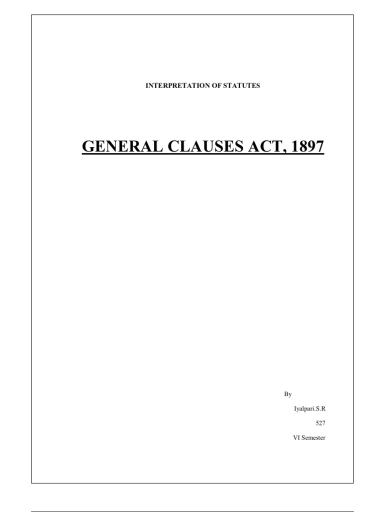 General Clauses Act Repeal Statutory Interpretation