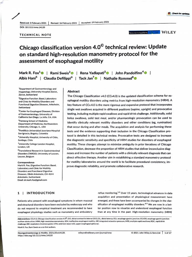 Chicago Classification v4.0: HRM Protocol Update | PDF | Esophagus ...