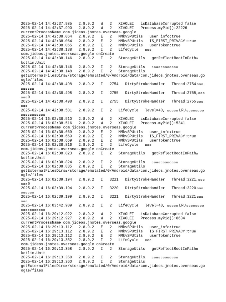 JNotes App Process Logs Analysis | PDF