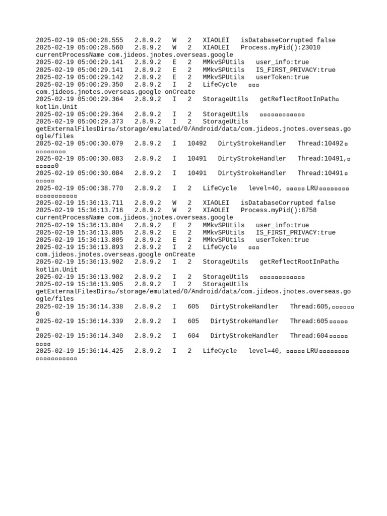 JNotes App Lifecycle Logs | PDF