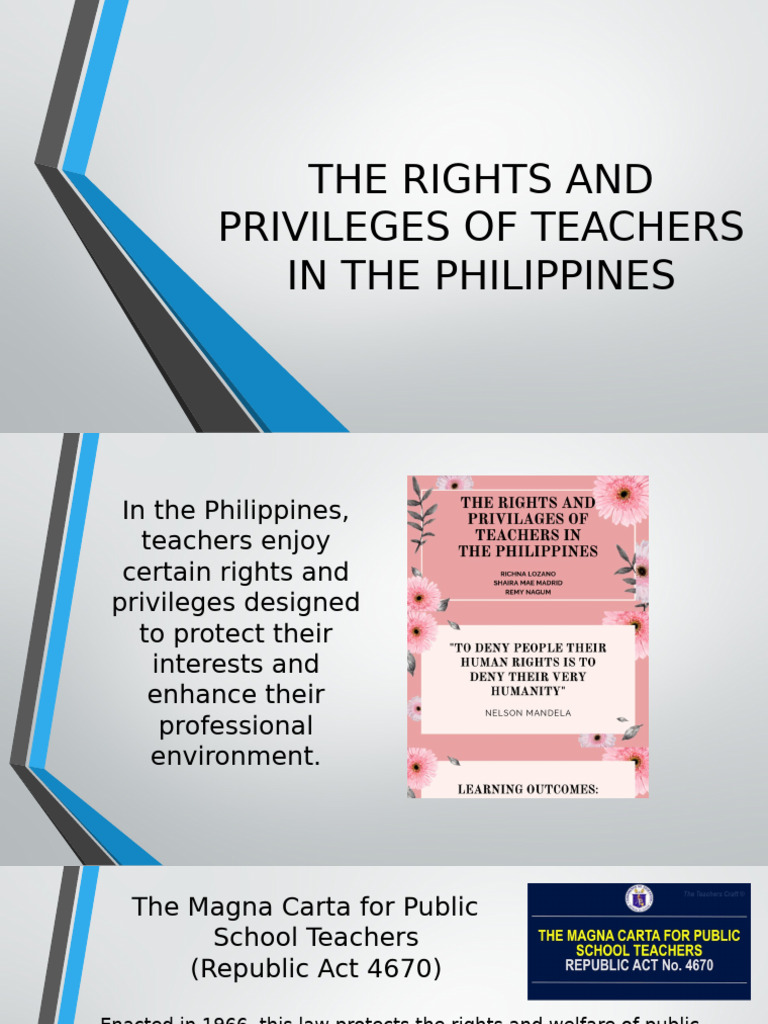 Teachers' Rights in the Philippines | PDF | Employment | Discrimination
