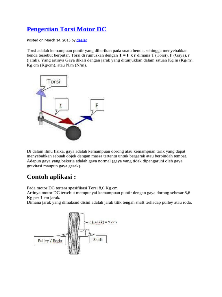 Torsi Motor DC | PDF