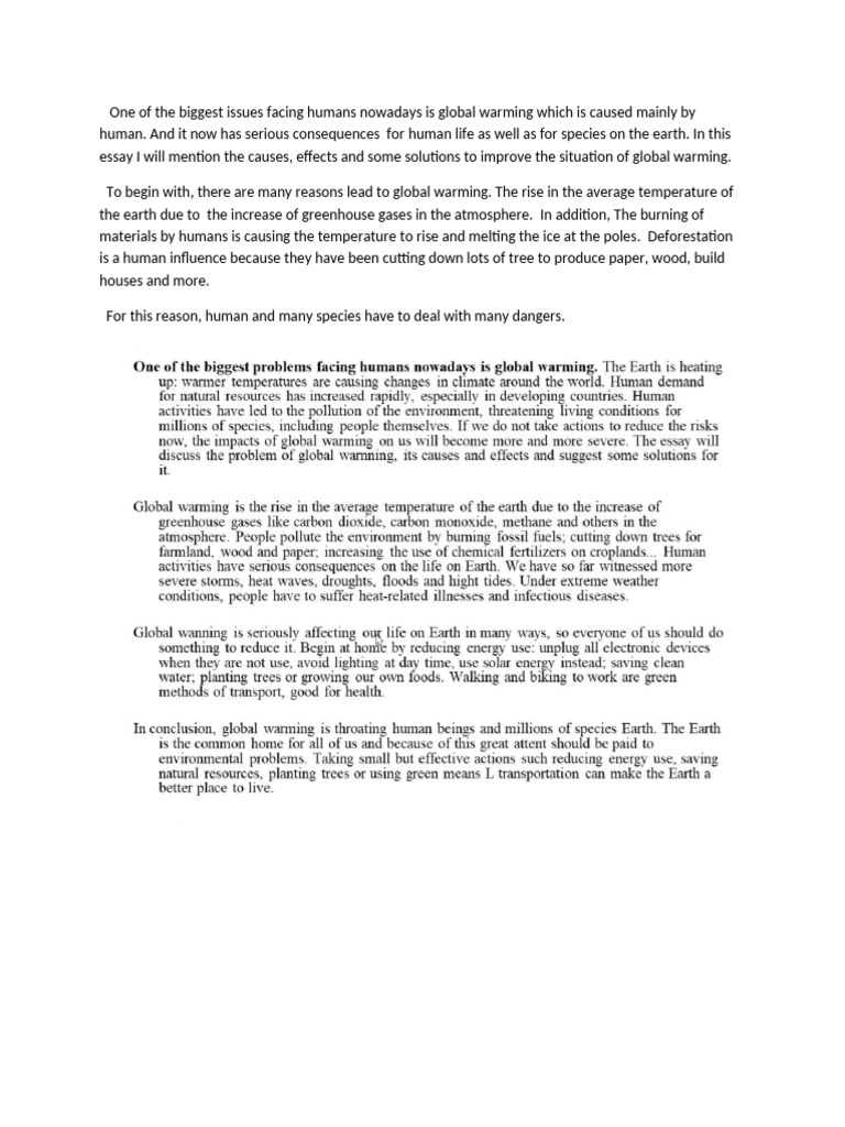Causes and Solutions for Global Warming | PDF