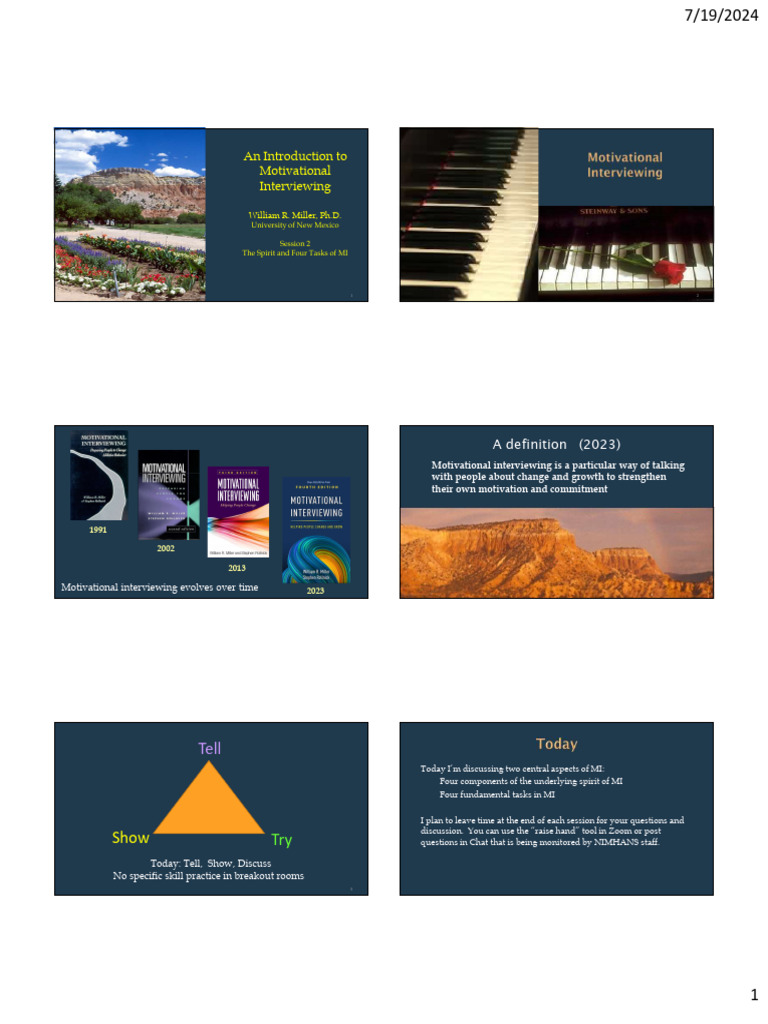 The Spirit and Four Tasks of MI PDF | PDF | Social Psychology | Psychology