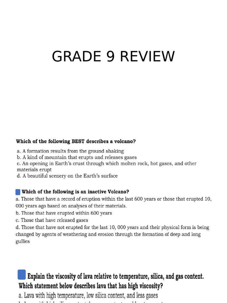 Grade 9 Review | PDF